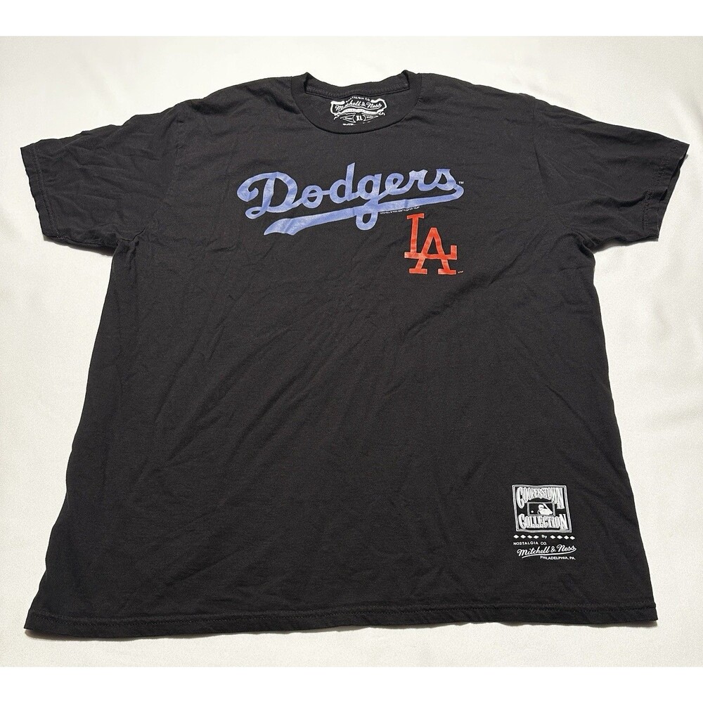 Los Angeles LA Dodgers Mitchell & Ness Shirt Cooperstown Black Men's Size XL